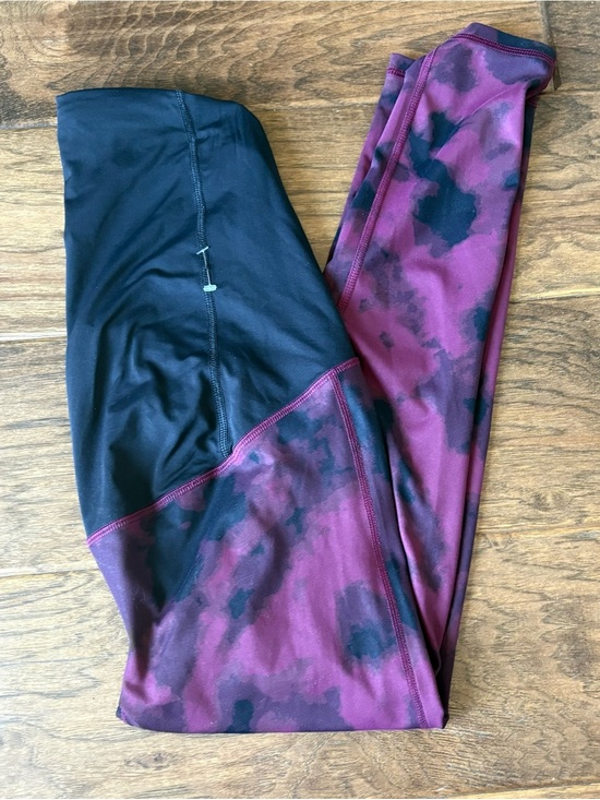 Ingrid & Isabel Pants - Ingrid & Isabel Black and Burgundy Tie-Dye Maternity Leggings